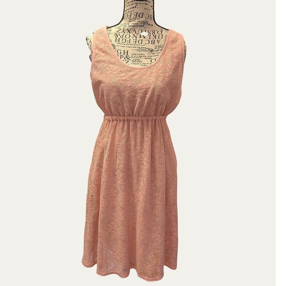 VTG Pink Coquette Lace Dress Women's Medium Racerback Balletcore‎ Soft Girl